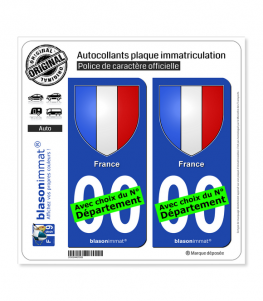 France - Blason | Autocollant plaque immatriculation