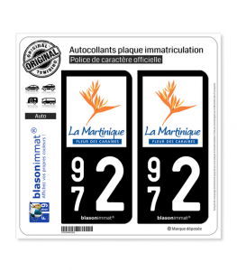 972 Martinique - Tourisme | Autocollant plaque immatriculation