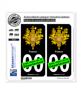 France - Armoiries | Autocollant plaque immatriculation