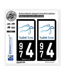 974 Saint-Leu - Ville | Autocollant plaque immatriculation