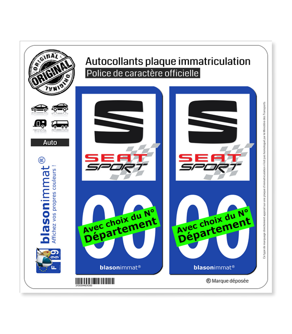 Seat Sport | Autocollant plaque immatriculation