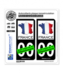 France - Carte | Autocollant plaque immatriculation