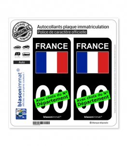 France - Drapeau | Autocollant plaque immatriculation