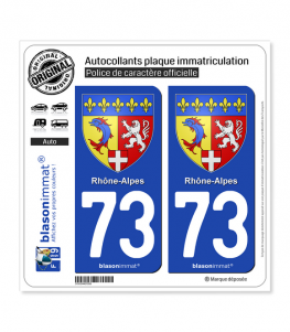 73 Rhône-Alpes - Armoiries | Autocollant et plaque immatriculation