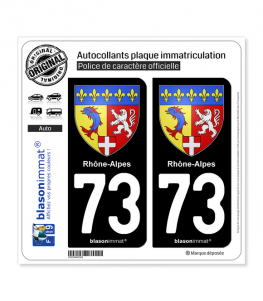 73 Rhône-Alpes - Armoiries | Autocollant et plaque immatriculation