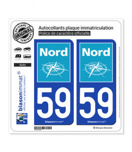 59 Nord - Département | Autocollant plaque immatriculation