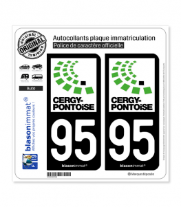 95 Cergy - Agglo | Autocollant plaque immatriculation