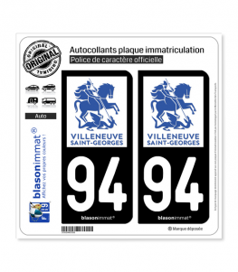 94 Villeneuve-Saint-Georges - Ville | Autocollant plaque immatriculation