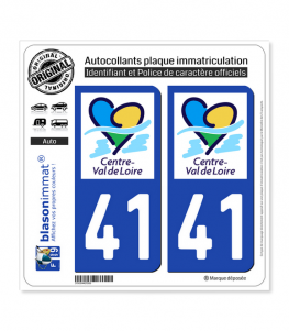 41 Centre-Val de Loire - LogoType II | Autocollant plaque immatriculation