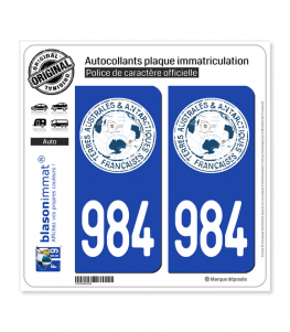 984-H TAAF - Territoire | Autocollant plaque immatriculation