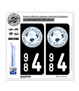 984 TAAF - Territoire | Autocollant plaque immatriculation