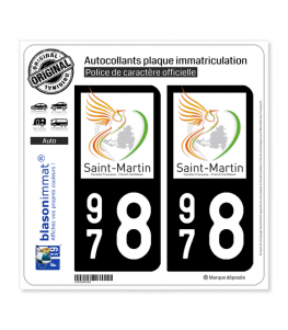 978 Saint-Martin - Collectivité | Autocollant plaque immatriculation