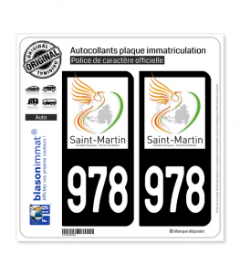 978-H Saint-Martin - Collectivité | Autocollant plaque immatriculation