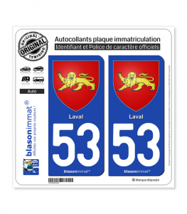 53 Laval - Armoiries | Autocollant plaque immatriculation