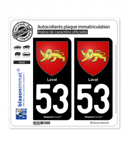 53 Laval - Armoiries | Autocollant plaque immatriculation