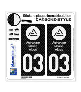 03 Auvergne-Rhône-Alpes - LT Carbone-Style | Stickers plaque immatriculation