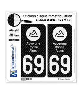 69 Auvergne-Rhône-Alpes - LT Carbone-Style | Stickers plaque immatriculation