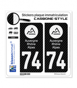 74 Auvergne-Rhône-Alpes - LT Carbone-Style | Stickers plaque immatriculation