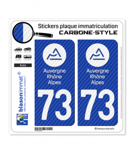73 Auvergne-Rhône-Alpes - LT Carbone-Style | Stickers plaque immatriculation