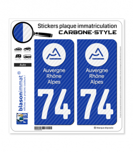 74 Auvergne-Rhône-Alpes - LT Carbone-Style | Stickers plaque immatriculation