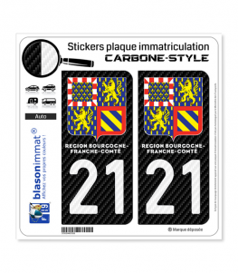 21 Bourgogne-Franche-Comté - LT II Carbone-Style | Stickers plaque immatriculation