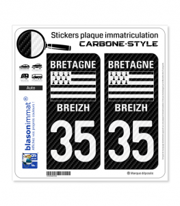 35 Bretagne - LT Carbone-Style | Stickers plaque immatriculation
