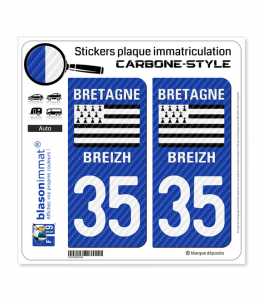 35 Bretagne - LT Carbone-Style | Stickers plaque immatriculation
