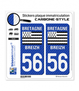 56 Bretagne - LT Carbone-Style | Stickers plaque immatriculation