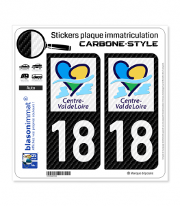 18 Centre-Val de Loire - LT Carbone-Style | Stickers plaque immatriculation