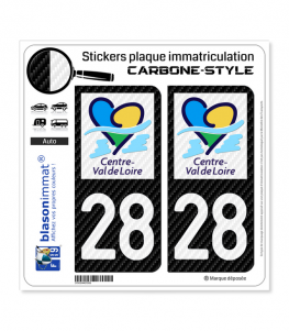 28 Centre-Val de Loire - LT Carbone-Style | Stickers plaque immatriculation