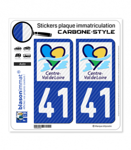 41 Centre-Val de Loire - LT Carbone-Style | Stickers plaque immatriculation