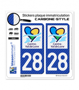 28 Centre-Val de Loire - LT Carbone-Style | Stickers plaque immatriculation