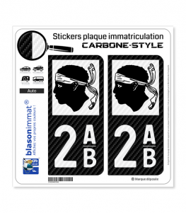 2AB Corse - LT Carbone-Style | Stickers plaque immatriculation