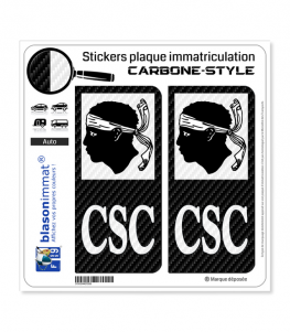 CSC Corse - LT Carbone-Style | Stickers plaque immatriculation