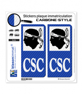 CSC Corse - LT Carbone-Style | Stickers plaque immatriculation