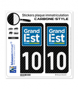 10 Grand-Est - LT Carbone-Style | Stickers plaque immatriculation