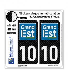 10 Grand Est - LT Carbone-Style | Stickers plaque immatriculation