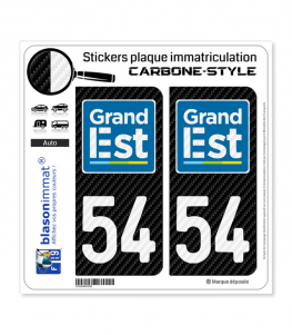 54 Grand Est - LT Carbone-Style | Stickers plaque immatriculation