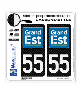 55 Grand Est - LT Carbone-Style | Stickers plaque immatriculation