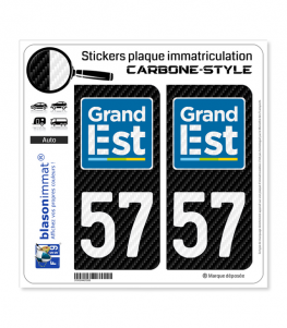 57 Grand-Est - LT Carbone-Style | Stickers plaque immatriculation