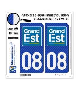 08 Grand-Est - LT Carbone-Style | Stickers plaque immatriculation
