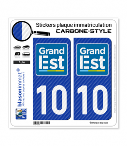 10 Grand Est - LT Carbone-Style | Stickers plaque immatriculation