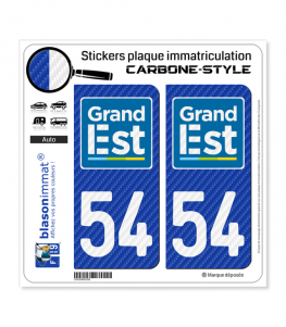 54 Grand Est - LT Carbone-Style | Stickers plaque immatriculation