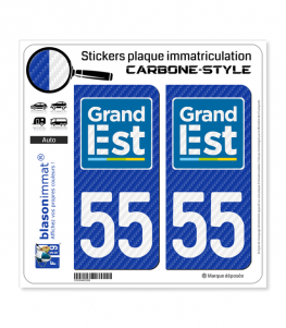 55 Grand Est - LT Carbone-Style | Stickers plaque immatriculation