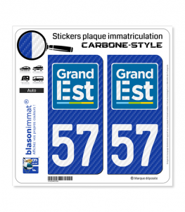 57 Grand Est - LT Carbone-Style | Stickers plaque immatriculation