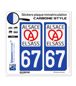 67 Alsace - LT II Carbone-Style | Stickers plaque immatriculation