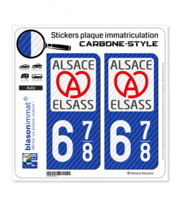 678 Alsace - LT II Carbone-Style | Stickers plaque immatriculation