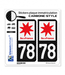 78 Île-de-France - LT Carbone-Style | Stickers plaque immatriculation