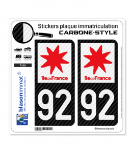 92 Île-de-France - LT Carbone-Style | Stickers plaque immatriculation