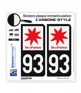 93 Île-de-France - LT Carbone-Style | Stickers plaque immatriculation